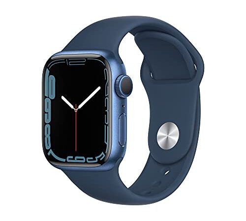 Apple Watch Series 7 (GPS) - Caja de Aluminio en Azul de 41 mm - Correa Deportiva en Color Abismo - Talla única