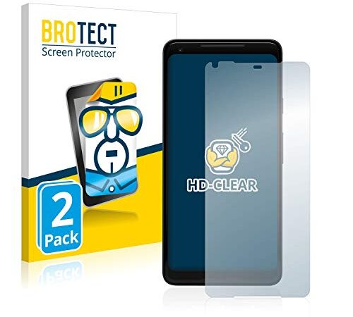 BROTECT Protector Pantalla Compatible con Google Pixel 2 XL Protector Transparente (2 Unidades) Anti-Huellas