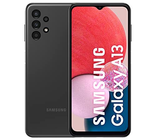 Samsung Galaxy A13 – Teléfono móvil sin tarjeta SIM, Smartphone Android de 6,6", Pantalla Infinity-V, 4 GB RAM, 64 GB de almacenamiento, Batería de 5000 mAh, Android 12, Negro