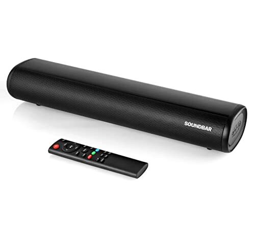 Barra de Sonido TV 50CM,Inalámbrico 5.0 Bluetooth Altavoces 3D Stereo TV Mini Soundbar Envolvente con Subwoofer Incorporado,Barras de Sonido para Control Remoto,TV,PC,Opt,HDMI,Coax,AUX,RCA