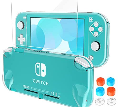 HEYSTOP Carcasa Compatible con Nintendo Switch Lite, Funda Nintendo Switch Lite con Protector de Pantalla para Nintendo Switch Lite Console con 6 Agarres para el Pulgar