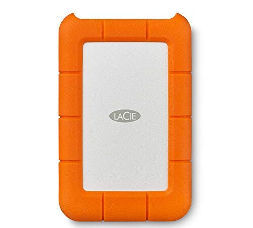 LaCie Rugged, USB-C, 5 TB, Disco duro externo, HDD portátil, unidad resistente a caídas, golpes, polvo y lluvia, para Mac y PC, incl. USB-C sin cable USB-A, 2 años Rescue Services ( STFR5000800)