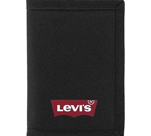 Levi's Batwing Trifold Wallet, Accesorio de Viaje-Billetera Plegable Triple para Hombre, Black Normal, UN