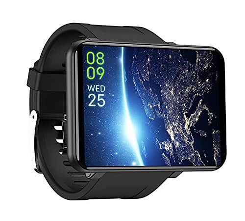 Men Women 4G Smart Watch Smartwatch with Call with Music Swim Sleep Tracking for Android 7.1 .1 2700Mah Battery 2.86 Inch Screen (Black 16GB)