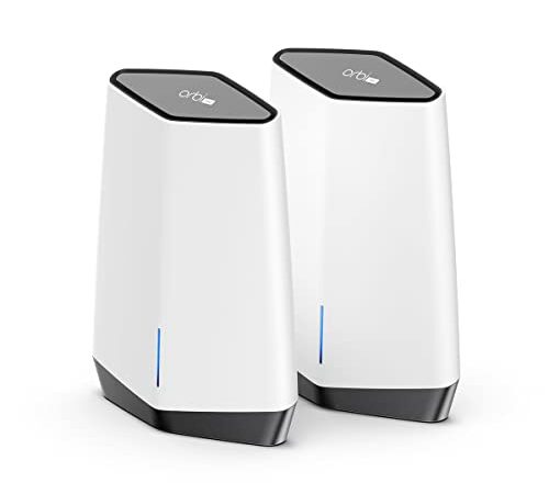 NETGEAR Orbi Pro Mesh WiFi 6 SXK80, Router + Satélite, Velocidad AX6000 Tribanda (hasta 6 Gbps), 4 SSID, VLAN, QoS, Cobertura de hasta 400 m2