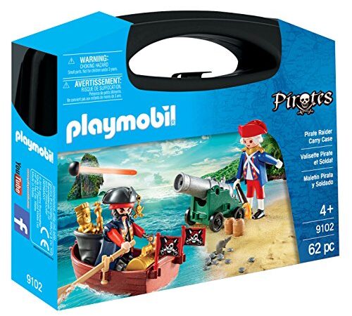 Playmobil- Maletín Grande Pirata y Soldado Figuras de Juguete, Multicolor, única (9102)