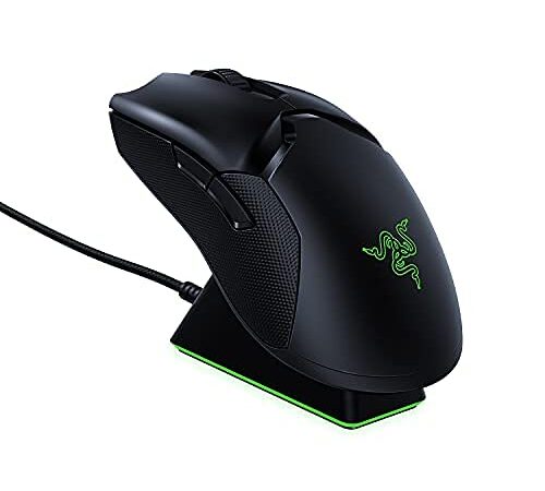 Razer Viper Ultimate con estación de carga - Ratón Gaming Inalámbrico (Ambidiestro, con 69 g de Peso, Cable Speedflex, Sensor Óptico 5G, RGB Chroma) Negro