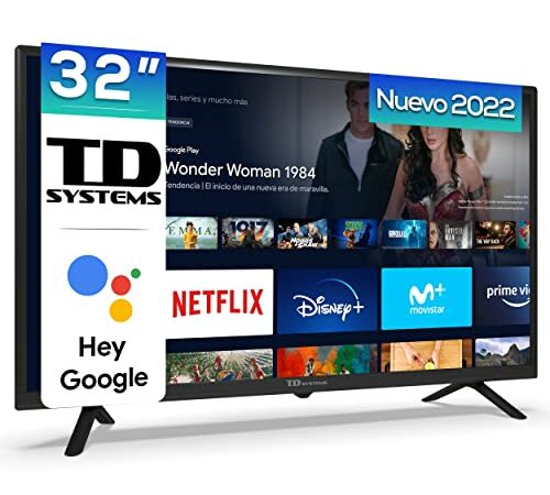 TD Systems - Smart TV Hey Google Official Assistant - Televisores 32 Pulgadas, Control por Voz, Chromecast, 2X HDMI, USB. 3 años de garantía - K32DLC16GLE