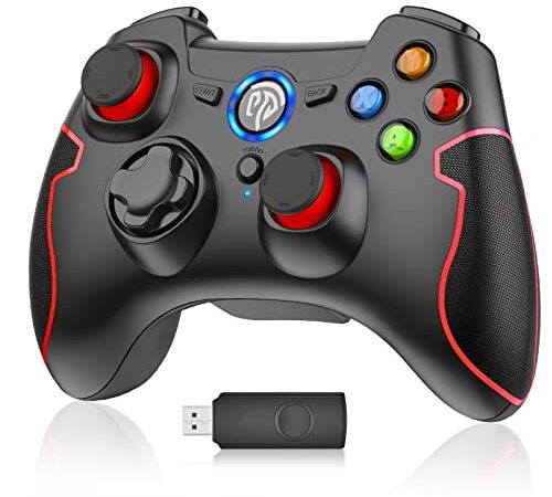 EasySMX Mando PC, [Mejor Regalo] 2.4G Mandos PS3 PC Inalámbrico, Gamepad PC, Joystick PC para PC de Windows 11/10/8.1/8/7/XP y Vista, Fortnite/Steam Deck/TV Box/Tableta/Móvil de Andriod o Switch