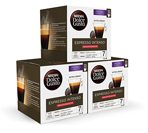 Nescafé DOLCE GUSTO Café ESPRESSO DESCAFEINADO, Pack de 3 x 16 Cápsulas - Total: 48 Cápsulas