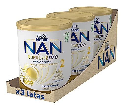 Nestlé Nan Supremepro 2 Leche de Continuación en Polvo, 3 x 800g