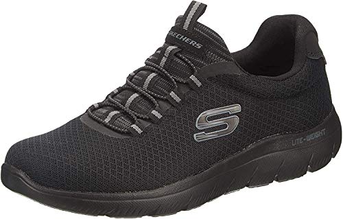 Skechers SUMMITS, Zapatillas para Hombre, Black Mesh/Trim, 43 EU