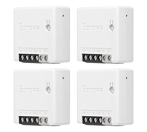 SONOFF ZBMINI ZigBee Mini Smart Switch, Interruptor de luz de 2 Vías, Hue Bridge, Google Home y SONOFF ZBBridge, se Requiere ZigBee 3.0 Gateway Hub, 10A/2200W 4pack.