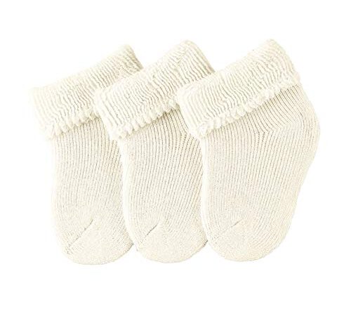 Sterntaler Newborn Socks 3-Pair Pack Calcetines, Beige (Ecru 908), Recién Nacido (Talla del Fabricante: 0) Bebés