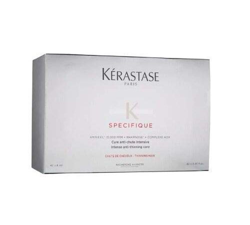 Kérastase Spécifique, Tratamiento Intensivo, Fortificante y Anti-Caída, Para Hombre y Para Mujer, Cure Anti-Chute Intensive, 42 Monodosis de 6 ml