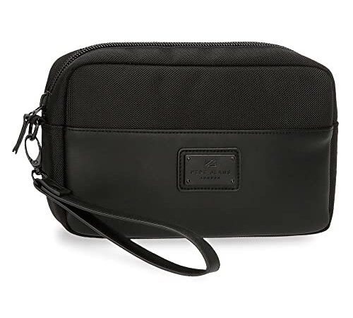 Pepe Jeans Soho Bolso de Mano Negro 24,5x15x6 cms Poliéster y PU