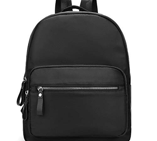 Travistar Bolso Mochila Mujer Pequeñas Mochilas Escolares Antirrobo Impermeable de Nylon Bolsos Hombro Bolsa de Viaje Bolsos Mochila Escolares para Escuela Excursiones Camping, Negro