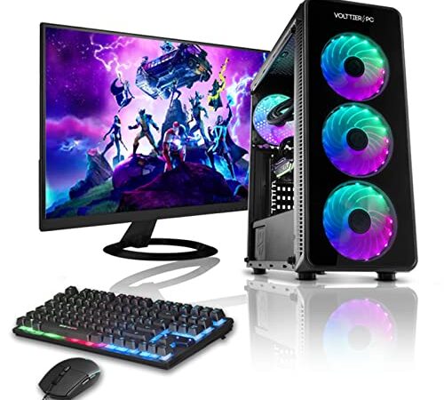 VolttierPC - Pc Gaming Completo Intel Core i5 10400F 6x4.30Ghz | Nvidia GeForce GTX1660 6GB | 16GB DDR4 | 1TB M.2 SSD | WiFi | Windows 11 | Monitor 24" | Teclado y Ratón RGB | Pc Gamer