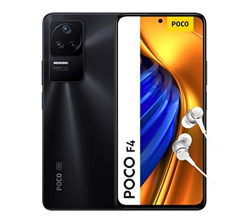 Xiaomi, Poco F4 5G - Smartphone de 8+256GB, Pantalla de 6.67” 120Hz AMOLED, Snapdragon 870, Cámara de 64MP, 4500mAh, 67W Turbo Charging, Night Black (Versión ES + 3 años de garantía)