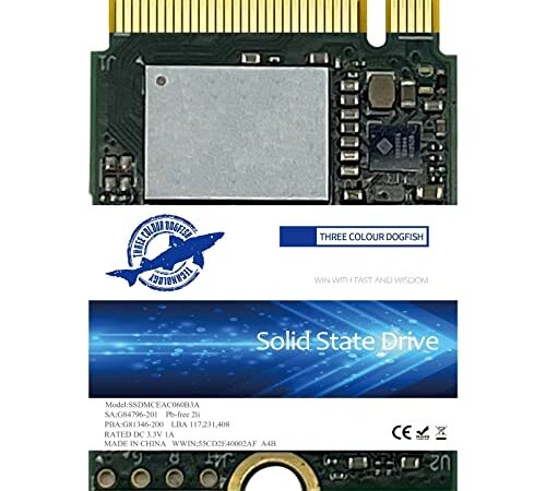 Dogfish 1TB M.2 2230 SSD NVMe PCIe Gen 3.0X4 Unidad Interna de Estado sólido Compatible con Steam Deck/Microsoft Surface Pro 8/Pro 7+/Pro X/laptop3/laptop4/laptop go(M.2 2230 NVME,1TB)