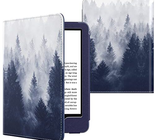 MoKo Funda para Kindle Paperwhite 2018/Kindle 10 2019/Kindle Paperwhite(K5), Ultra Delgada Ligera Smart-Shell Case Auto Activación/Reposo, Bosque Gris